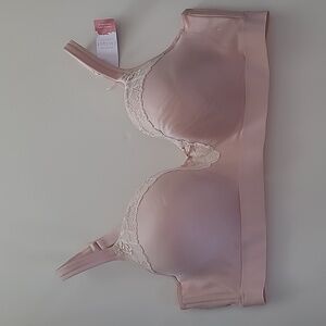 Cacique Pink Lace Lightly Lined Balconette Bra